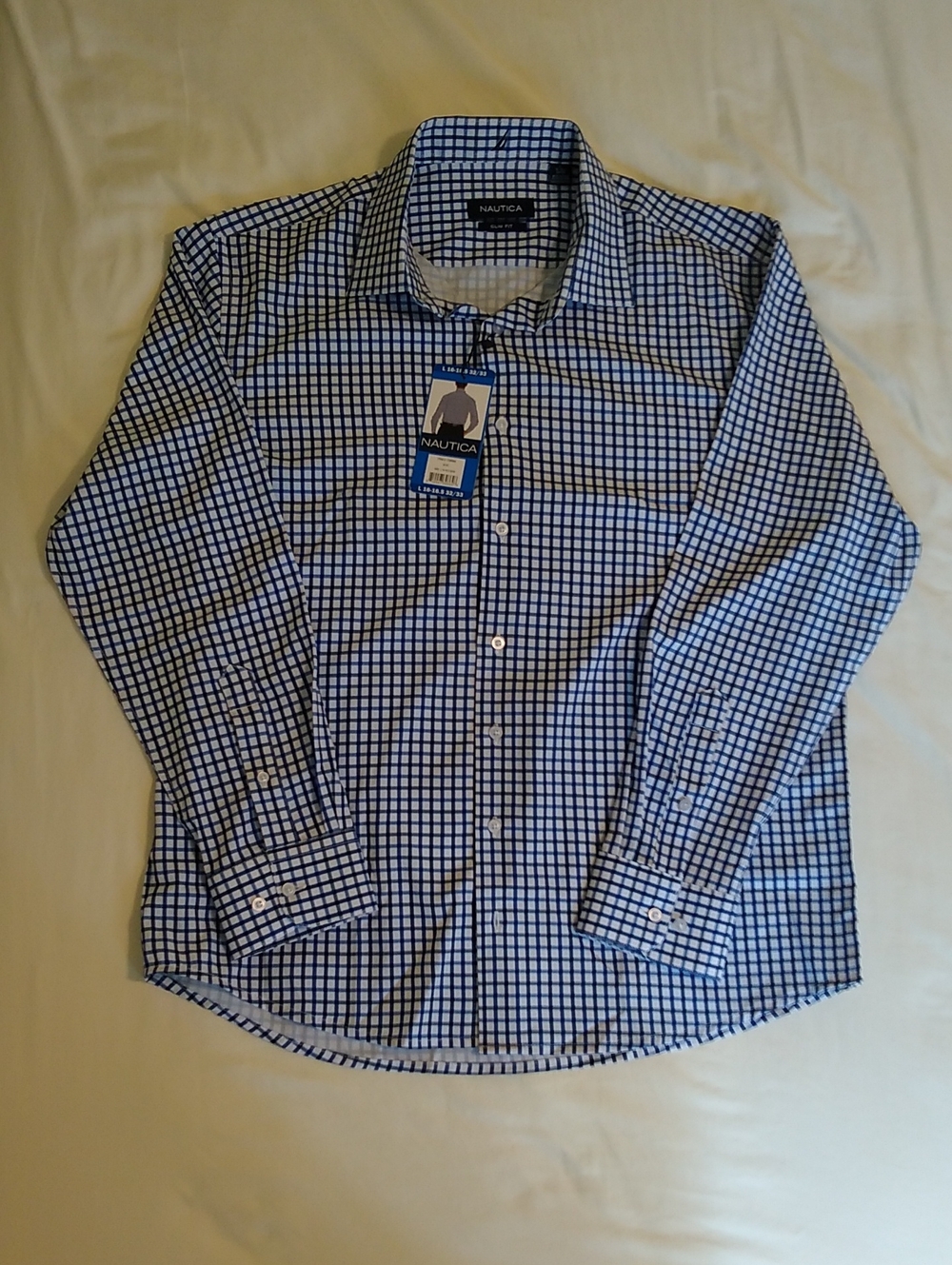 Nautica Men's Performance Dress Shirt, 16-16.5 x 32/33